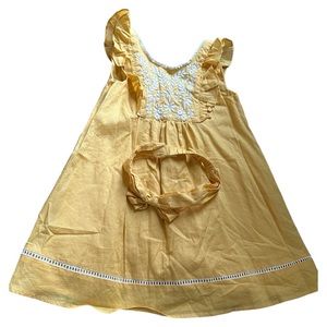 Shabby chic 3T mustard dress  with head band